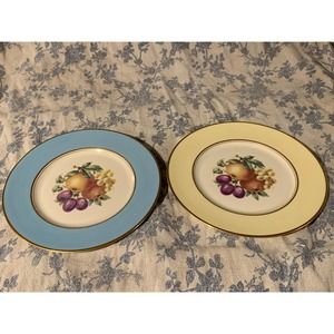 Rosedale EGJ Vintage China Salad Plates with Fruit (pair)
